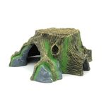 JIHAQUA Resin Large Turtle Tank Accessories Reptile Hideouts Cave Habitat Decor for Gecko Leopard Lizards Toad