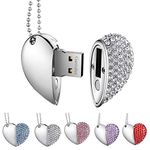 GARRULAX USB Flash Drives, Premium Heart Diamond High Speed USB 2.0 Flash Data Storage Drive Memory Pen Stick Flash Disk Pendrive
