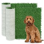 GLOBREEN Dog Grass Pee Pad, 2 Packs Replacement Artificial Grass Patch for Potty Tray, Reusable Puppy Training Turf Mat, High Drainage - 23 x 18 Inches