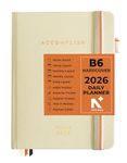NEORAH — B6 2026 DAILY DATED Planner ACCOMPLISH-512 Pages of Yearly•12 Month•52Weeks+24Hour•365 Daily Pages Layouts•Budget•Habit Tracker-Productivity diary - Hardcover[Pen Loop Attachable](AFTERGLOW)