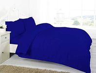 Comfy Nights Luxury Plain Dyed Pollycotton Duvet/Quilt Set (King, Royal Blue)