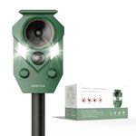 Fox & Cat Repellent for Gardens UK – Rechargeable Ultrasonic Animal Deterrent with Motion Sensor, Solar Powered & Rechargeable with USB-C, No-Spray Humane Protection | IP65 Rated - 2 Years Warranty