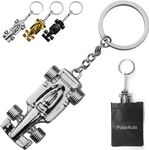 F1 Formula One Racing Car Key Chain Mini Cute Keychain Keyring Metal Compatible with Red Bull, Mercedes AMG, Ferrari, ... etc. (Silver)