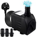 Awroutdoor Submersible Water Pump, Ultra Quiet Water Feature Pump(30W,2500L/H) for Aquarium, Fish Tank,Pond,Hydroponics, Statuary, with 4 Strong Suction Cups, Adjustable Water Volume (13/16/19/25 mm)