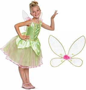 Disguise Disney-Costume Campanellino Bambina, Costume Campanula Disney Bambina, Campanula Disney Costume Costume Fata Verde Ragazza, Costume Fata Foresta Ragazza, Costume Carnevale Ragazza Halloween