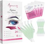 Beauty7 Eyebrow Wax Strips Facial Wax Strips Eyebrow Shaper Hair Removal at Home Eyebrow Waxing Kit 24 Strips 4 Calming Oil Wipes for Women Sensitive Skin Types (Eyebrow Wax Strips 1 Set)