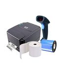TSC TTP 244 PRO Barcode Printer and LS450 1D Scanner with One Label Roll and One Wax Ribbon Free