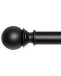 Curtain Rods for Windows 32 to 168, 1 Inch Black Curtain Rod Set, Heavy Duty Drapery Rods with Adjustable Curtain Rods, Outdoor Curtain Rod with Ball Finials, Room Divider Curtain Rod, 32"-168"