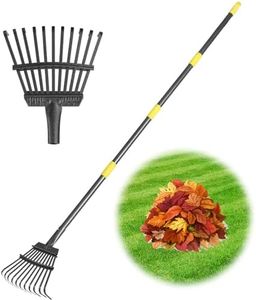 GSBLUNIE Rake Garden Tools, rastrillo pequeño para Hojas Resistente, rastrillo de jardín de Metal de 70 Pulgadas con 11 Dientes de 8.5 Pulgadas de Ancho, rastrillo de Mango de Acero Ajustable para