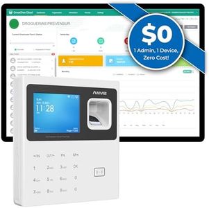 ANVIZ Time Clock - CX2 Fingerprint Biometric Time Attendance Machine for Employees Small Business - Finger Scan + RFID + Pin Punching in one, Up to 500 Users with Free Professional Cloud Software