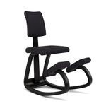 Varier Variable Plus Ergonomic Kneeling Chair with Backrest Black/Black | Active Sitting Posture Support Home Office Desk Chair | 10 Year Guarantee