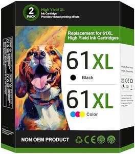 61XL Black/Color Ink Cartridges High Yield Replacement for HP Ink 61 HP 61 HP 61 Ink for HP Envy 4500 5530 4501 4502 DeskJet 1000 1010 1050 1510 2050 2510 2540 OfficeJet 2620 4630 Printer (2 Pack)