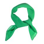 WESTEND CHOICE Square Chiffon Scarves Women Plain Neck Scarf 50s Retro lightweight Bandana Wrap Square women's scarves 65 x 65 cm (Green)