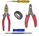 Inditrust Heavy duty Hand tool kit Plier Electric Tape 2in1 Screwdriver Electric Tester and Wire cutter Pack of 5 Hand Tool Kit