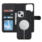 Zouzt for iPhone 13 MagSafe Case iPhone 14 Wallet Case iPhone 14 Case with Card Holder iPhone 13 Case Wallet with Credit Slot, Magnetic Detachable Shockproof Protective Phone Cover - Black