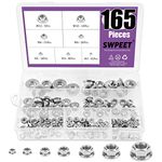 Swpeet 165Pcs 304 Stainless Steel Serrated Metric Flange Nuts Hex Lock Nuts Assortment Kit, 7 Sizes - M3 M4 M5 M6 M8 M10 M12 B07H9ZMJYZ B07H9ZMJYZ B07JHW8WZJ