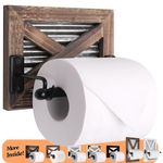 Autumn Alley Rustic Farmhouse Toilet Paper Holder Wall - Farmhouse Bathroom Country Decor Accessories with Warm Brown Wood, Galvanized Metal & Black Adds Western Decor Charm