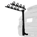 Retrospec Lenox 2-5 - Bike Hitch Rack for Cars, Trucks, SUVs with 2�” Hitch | Foldable Steel Frame with Anti-Rattle Adapter, Tie Down Cradles and Straps - Fits Most Frames