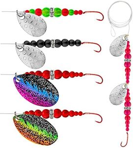 QualyQualy Fishing Lure Rig Spinnerbait, Walleye Rig Spinner Blades for Lure Making Freshwater Saltwater Fishing Bait Rig 5-100pcs (A - Walleye Rig 5pcs)