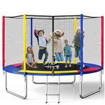 STEP OVER 6FT,8FT,10FT,12FT, 14FT, 16FT TUV Approved Trampoline (6 FEET) for Kids/Adults || Indoor/Outdoor ||Enclosure net and Poles Safety Pad Ladder Jumping Mat || Heavy Duty || 2024 Edition