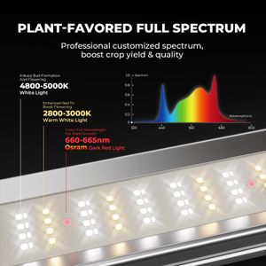 MARS HYDRO E3000 300W LED Grow Light Bar – Full Spectrum, Dimmable, 3x3ft