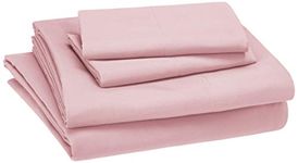 Amazon Basics Kid's Sheet Set - Soft, Easy-Wash Lightweight Microfiber - Full, Light Pink