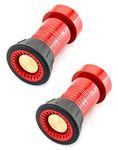 QWORK Fire Hose Nozzle, 1-1/2" Heavy Duty NPSH/NPT Thermoplastic Constant Flow Fog Nozzle, Fire Equipment, 2 Pack