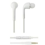 K-S-Trade In Ear Headphones Compatible With Huawei Honor 8A, With Microphone + Volume Control, White 3.5mm Earplugs Headphone Studs Stereo Headset