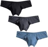 HOOFESAN Men's Underwear Micro Modal Bikini Briefs Low Rise Half Back Coverage Silky Touch Underpants 3 Pack
