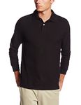 Lee Uniforms Men's Modern Fit Long Sleeve Polo, Black, 38/40