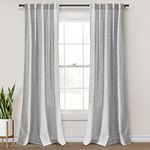 Lush Decor Hygge Modern Arrow Linen Look Window Curtain Panel Pair, 84" L X 40" W, Light Gray