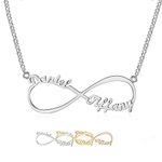 Lam Hub Fong Custom Infinity Name Necklaces Personalized 2 Names Necklaces Any Name Necklaces for Women (silver)