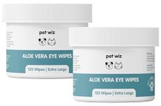 pet wiz Vet Approved | 240 Extra Large Natural Eye Wipes | Gentle & Soothing