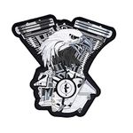 Motohog Unique Embroidered Iron & Sew Patch for Clothes (Torque Eagle, 11.5x11 inches)