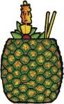 Novelty Iron On Patch - Hawaii Pineapple Drink Alcohol Applique