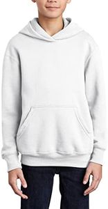 JustBlanks Youth Hoodies for Boys Girls Fleece Sweatshirt Children Pull on Hoody sweatshirt Youth Hooded Sweatshirt - White - XL