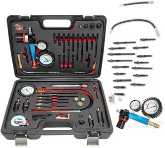 Compression and Leakage Test Kit 47PCS Petrol & Diesel Engine Compression Tester Automotive Cylinder Leak Down Tester Kit with Dual Gauge Engine Compression Tester Kit for HDi, TDCi, Pumpe Duse Engine