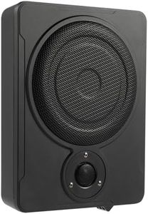 biusgiyeny Caisson de basses actif pour voiture 8" 600 - Caisson de basses actif sous siège - Amplificateur de basse actif - Avec jeu de câbles - Compact - 12 V - Alliage d'aluminium