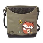 CHALA Sweet Messenger Mid Size Shoulder Purse with Adjustable Strap, Fox - Olive, 10" x 11" x 3" approx