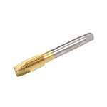 sourcing map Spiral Point Plug Threading Tap M12 x 1.5 Thread, Ground Threads H2 3 Flutes, High Speed Steel HSS 6542, Titanium Coated, Metric Screw Taps Tapping Bit for Thread Repair