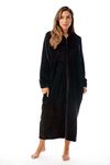 Just Love Plush Zipper Lounger Robe 6793-BLK-L