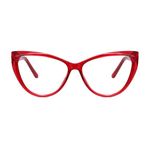 QECEPEI Blue Light Glasses Cateye Women Fake Eyeglasses Anti Eye Strain Computer Glasses Clear Lens Red