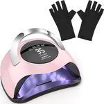 UV Light for Nails Easkep 120W - UV Nail Lamp Gel Nail Polish Nail Dryer UV LED Nail Lamp UV Lamp Curing Lamp Faster Professional Portable Handle Nail Machine for Home and Salon (Pink)