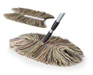 Sladust - 100% Wool Dry Mop & Replacement Head 3-pieces to Include (1) Big Wooly Dry Mop (1) Replacement Head (1) Metal Telescoping Handle Extends 34" to 59"