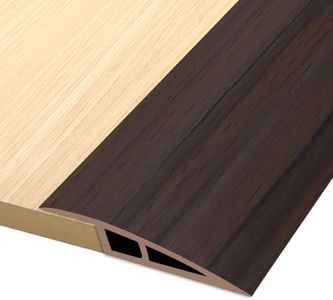 Vinyl Door Threshold Flooring Transition Strip Self Adhesive Carpet Edging Strip for Laminate Doorway Edge Threshold from 3/5" to 4/5" (Brown Wood Grain, 6.6 Ft)