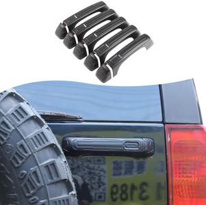 Door Handle Cover Trim for Hummer H3 2005-2009 Accessories, Outer Tailgate Door Handles Cover Sticker w/End Cap, Exterior Front/ Rear/ Cargo Door Grab Handle Shell Cap Protector, ABS (Matt Black)