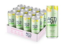 Acti-Vit Sparkling Flavoured Vitamin Water Cans with B Vitamins B5, B6, B9, B12, Vitamin C, Vitamin D, Zinc & Magnesium Zero Sugar 12x 330ml Lemon Lime & Orange Flavour