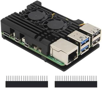 Geekworm Aluminum Passive Cooling Heatsink Armor Case with Dual PWM Cooling Fan for Raspberry Pi 5 (with Dual Fan-Black)