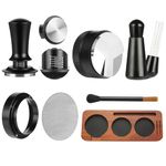 7 PCS Espresso Accessories,51mm Espresso Tamper Tools,WDT Tool Espresso Machine Accessories Kit,Coffee Tamper with Wood Espresso Tamping Station,Distributor,Stirrer,Dosing Funnel,Brush,Puck Screen