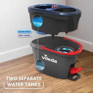 Vileda H2PrO Spin Mop System – Dual Tank, Microfibre, Easy Wringing
